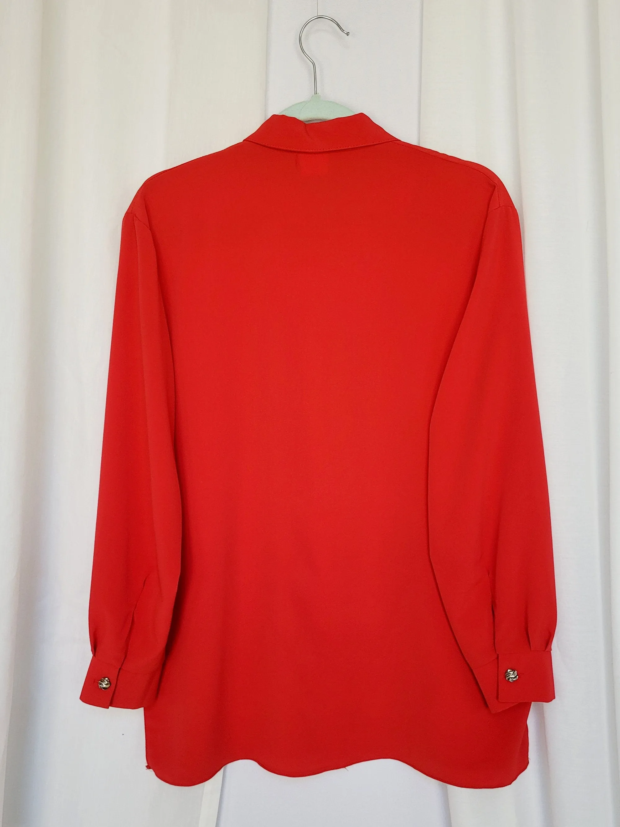 90s vintage basic red large minimalist blouse shirt