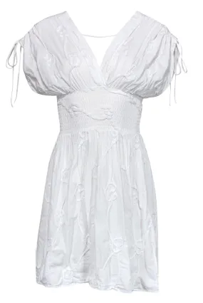 Anne Fontaine - White Floral Embroidery Cotton Sundress Sz 2