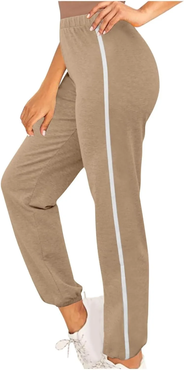 Athletic Pants for Women Cinch Bottom Casual Jogger Sweatpants Lightweight High Waisted Pants Comfy Ankle Pants Trousers