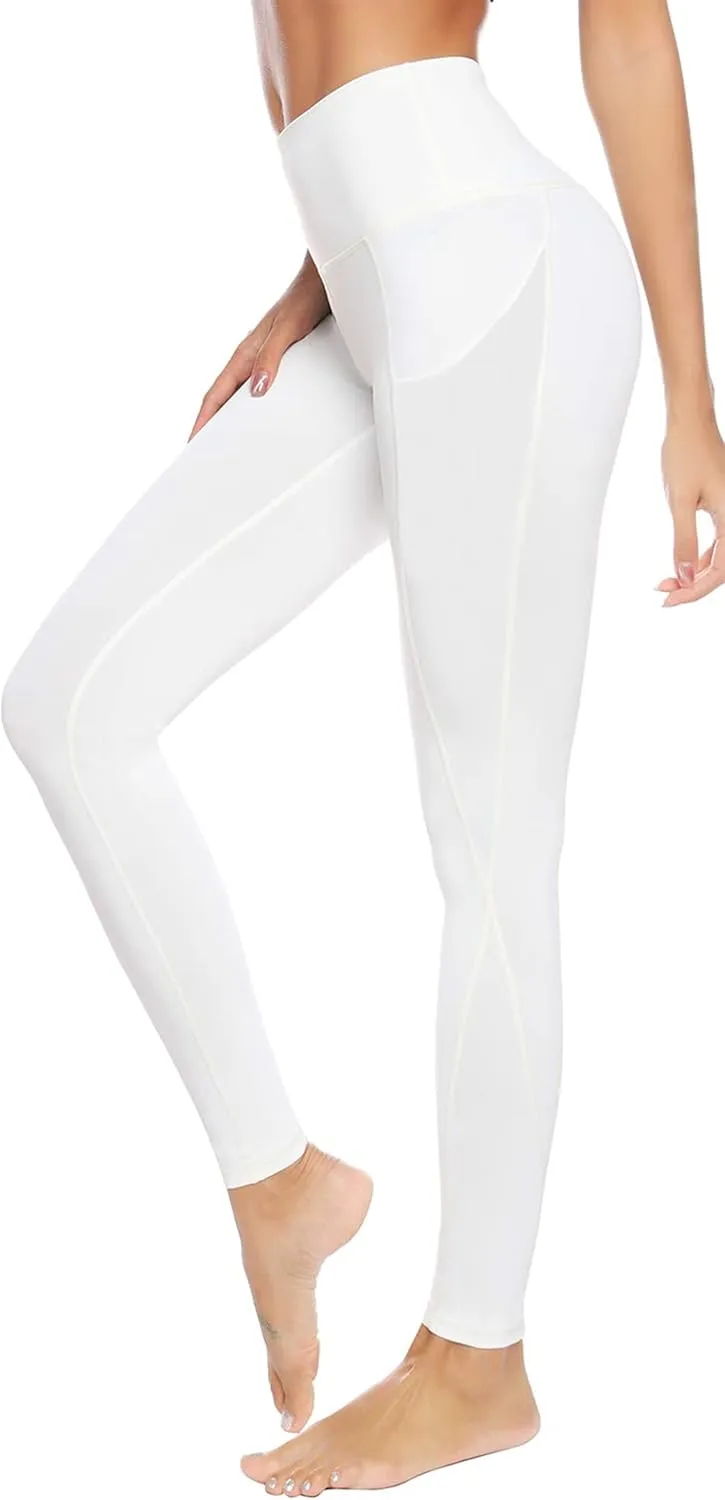 Auu High Waisted Leggings with Pockets Workout Leggings for Women Stretch Yoga Pants Buttery Soft