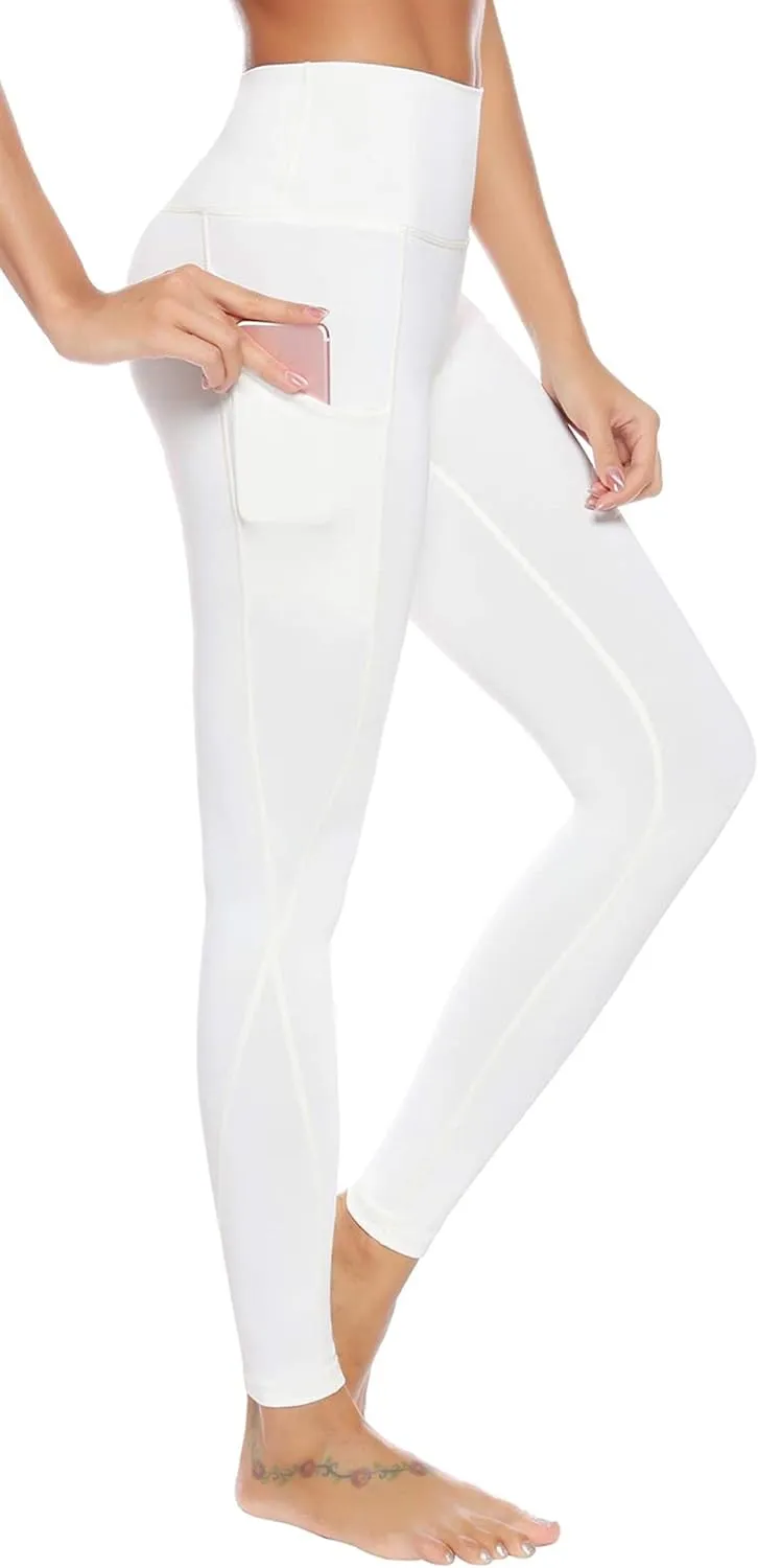 Auu High Waisted Leggings with Pockets Workout Leggings for Women Stretch Yoga Pants Buttery Soft
