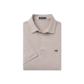 BILOXI HEATHER PERFORMANCE POLO SS - BURNT TAUPE