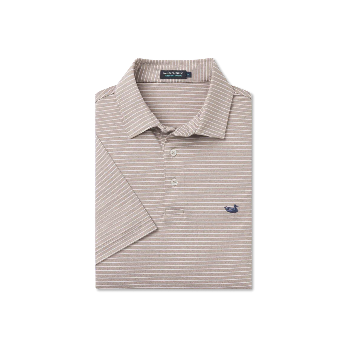 BILOXI HEATHER PERFORMANCE POLO SS - BURNT TAUPE