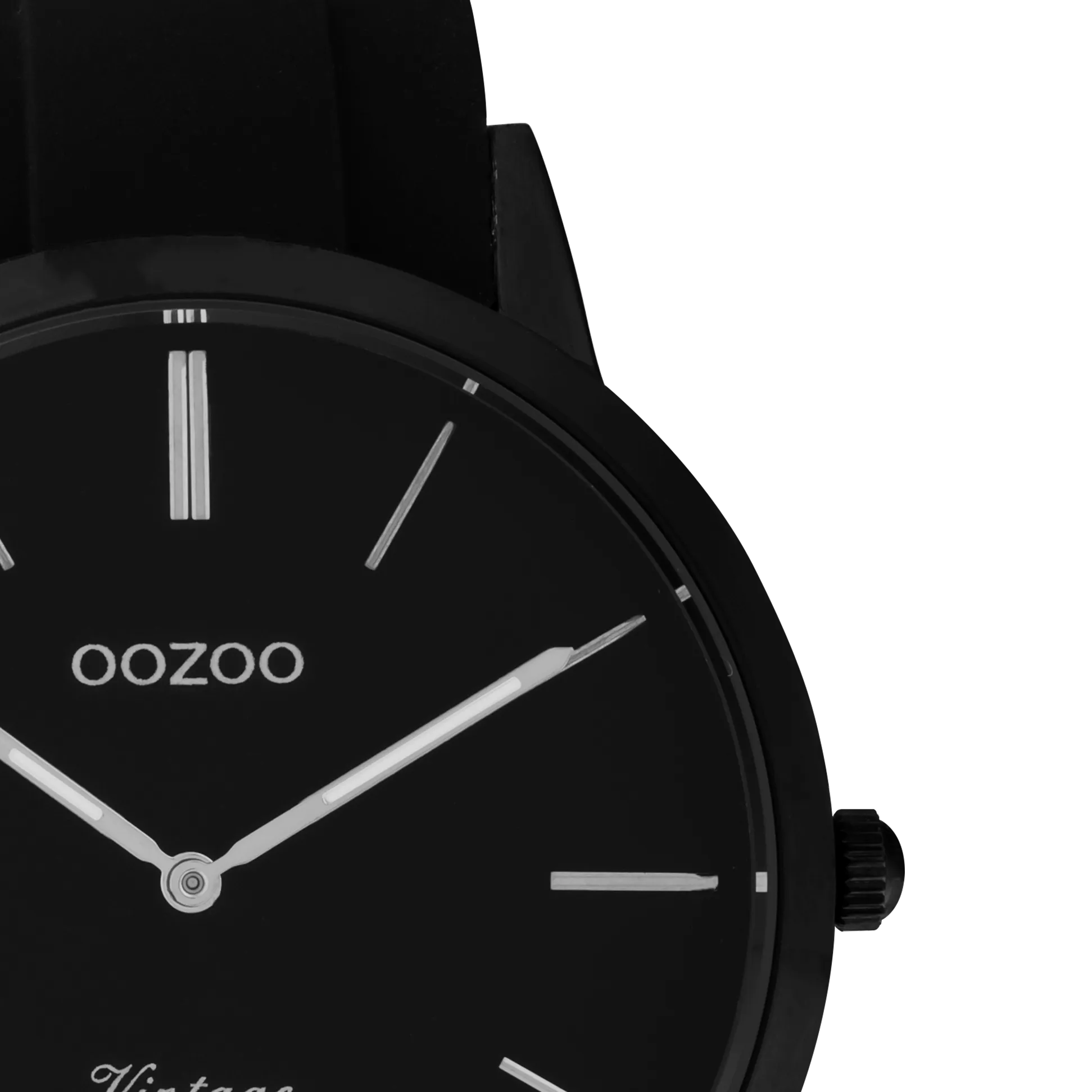 Black OOZOO watch with black rubber strap - C20173