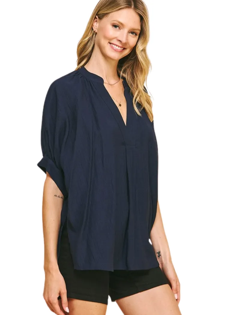 Bondi Blouse-Navy