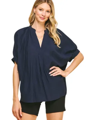 Bondi Blouse-Navy