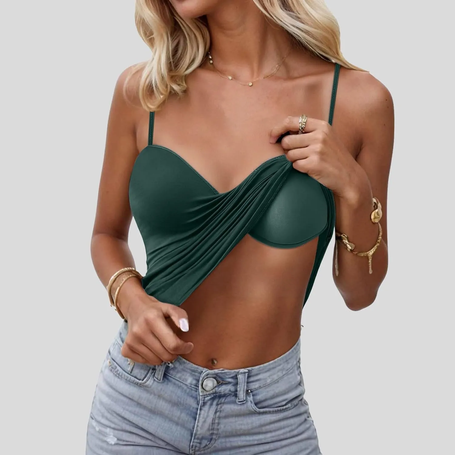 Camisole Tops for Women Wtih Shelf Bra Adjustable Strap Workout Yoga Shirt Summer Tank Top Layer Padded Bra