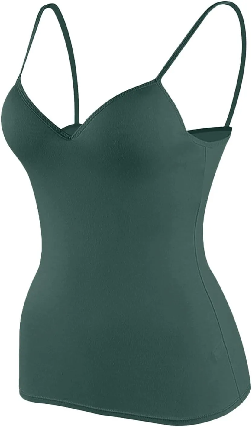 Camisole Tops for Women Wtih Shelf Bra Adjustable Strap Workout Yoga Shirt Summer Tank Top Layer Padded Bra