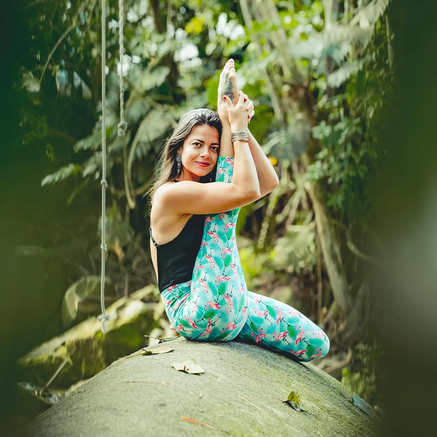 Comfy Yoga Women's Printed High Waisted Yoga Leggings | 2 Side Pockets | Soft Lightweight Workout Leggings