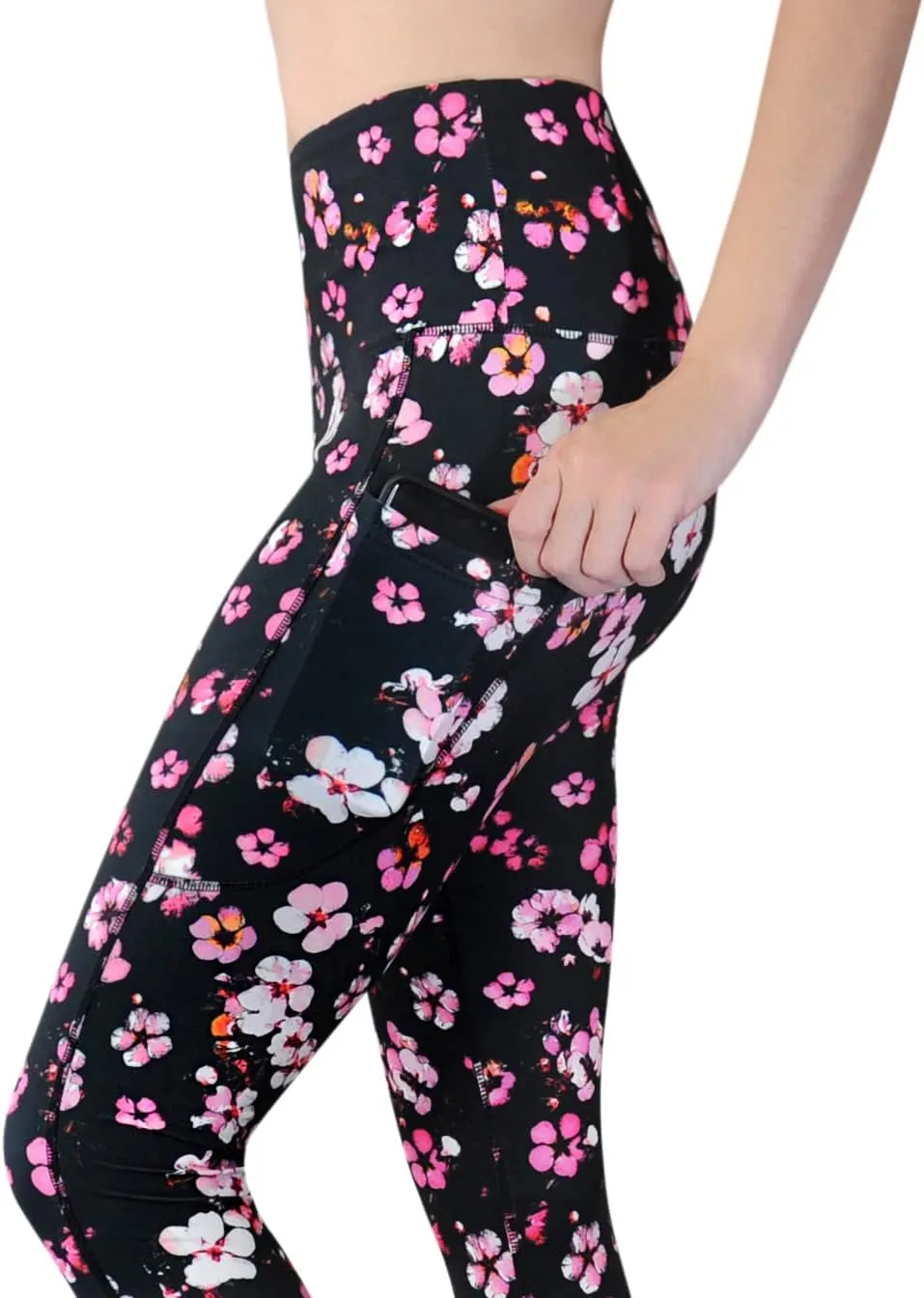 Comfy Yoga Women's Printed High Waisted Yoga Leggings | 2 Side Pockets | Soft Lightweight Workout Leggings
