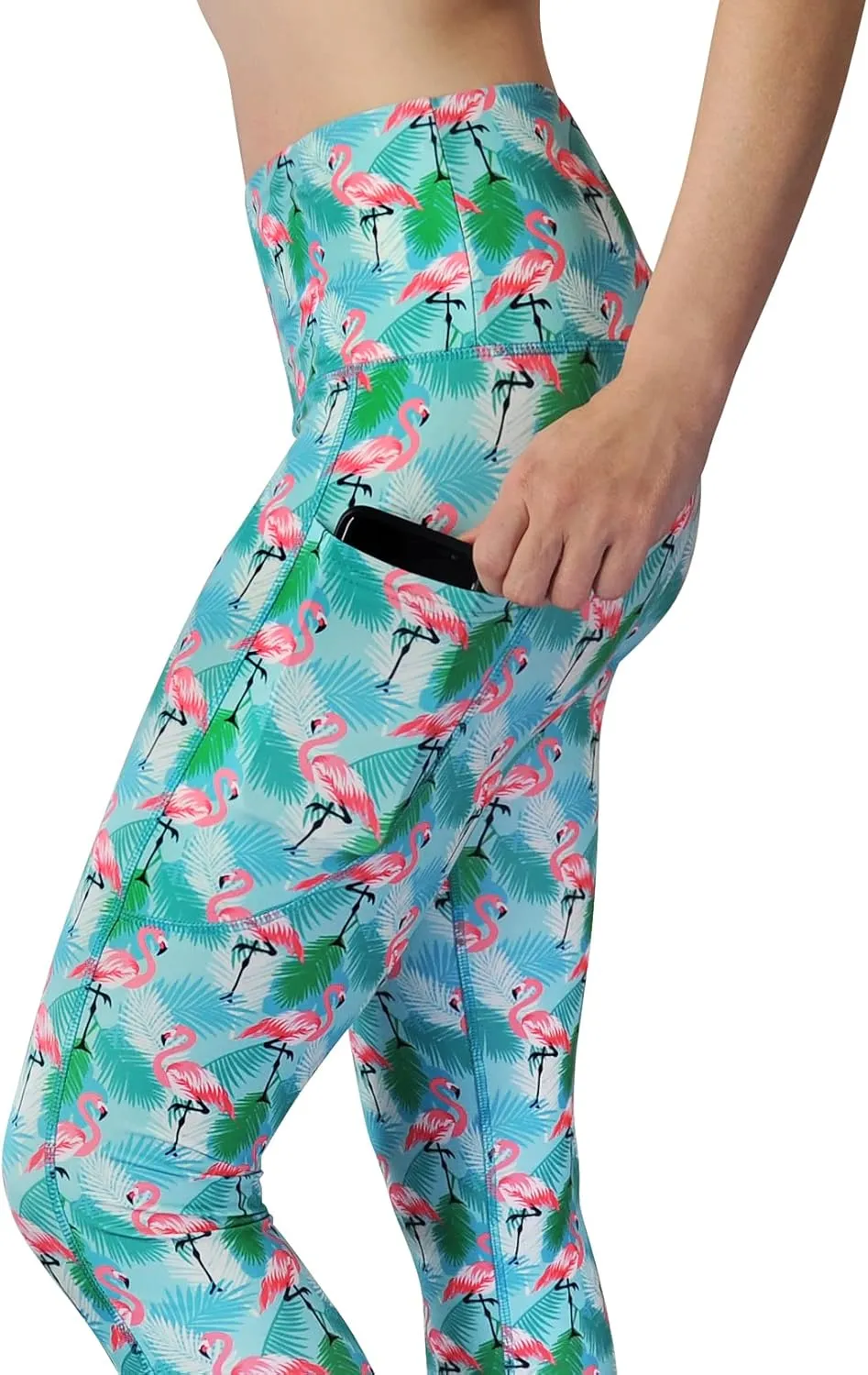 Comfy Yoga Women's Printed High Waisted Yoga Leggings | 2 Side Pockets | Soft Lightweight Workout Leggings