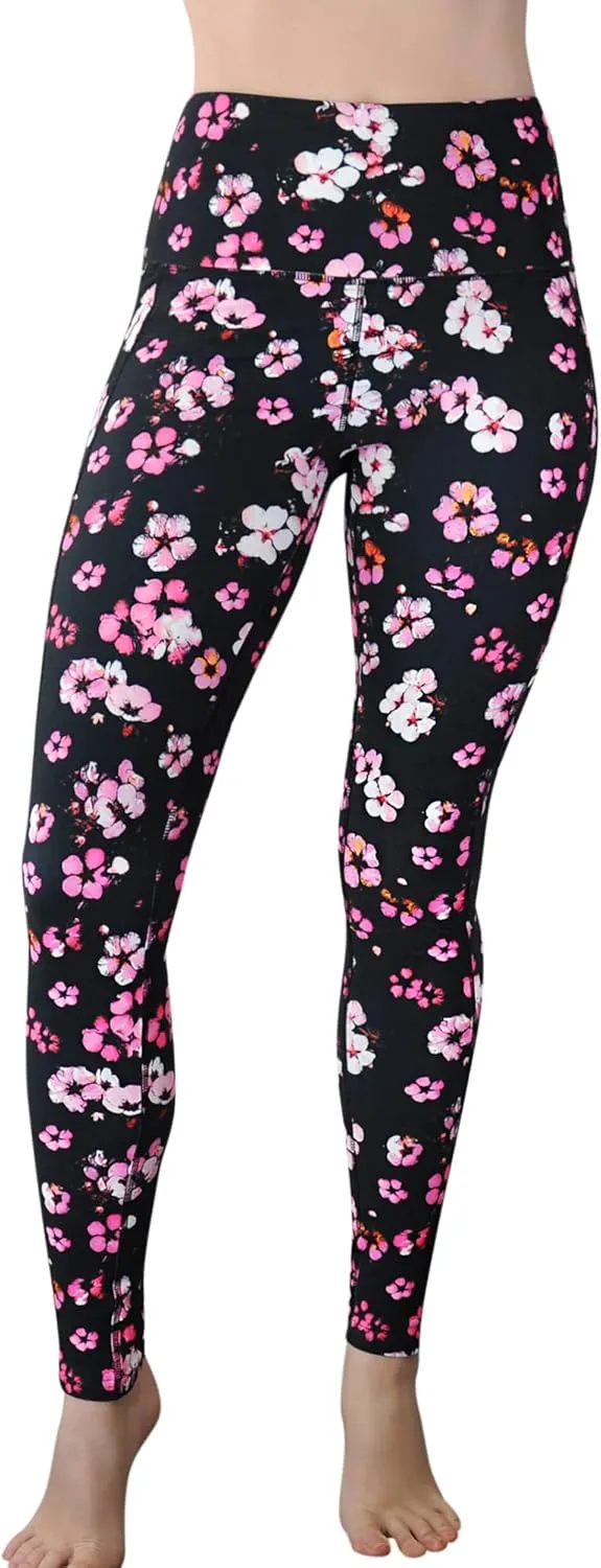 Comfy Yoga Women's Printed High Waisted Yoga Leggings | 2 Side Pockets | Soft Lightweight Workout Leggings