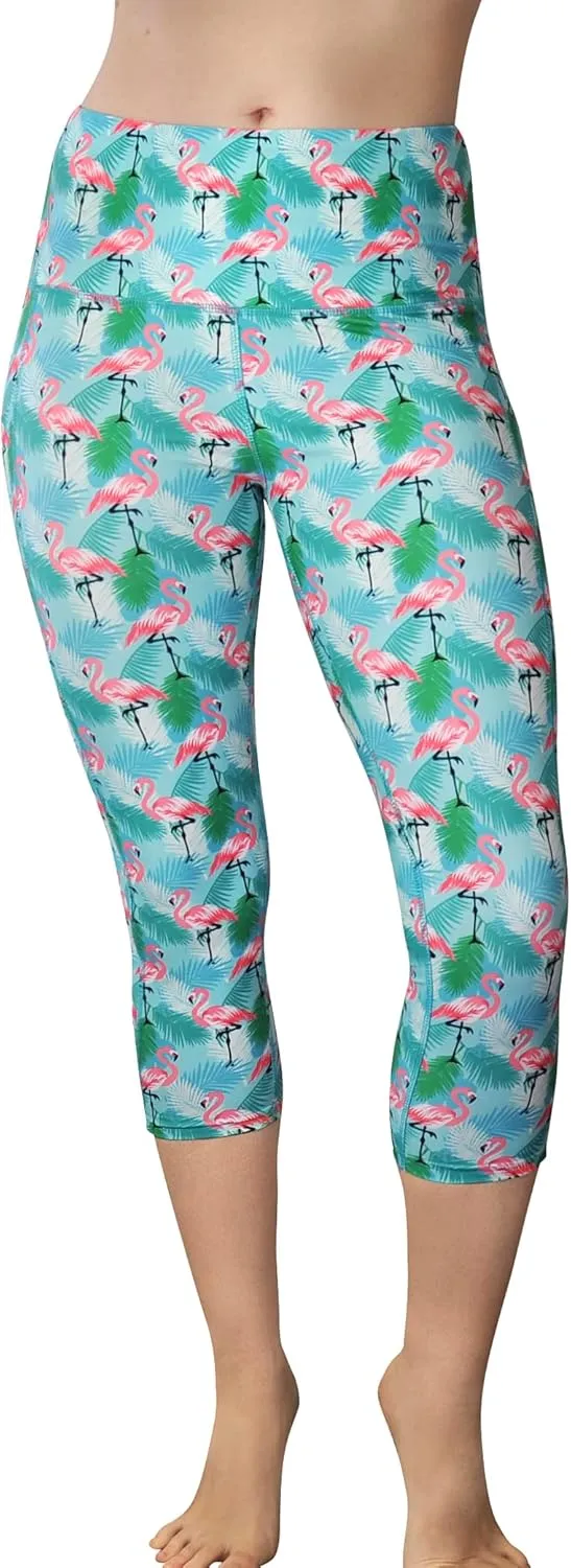 Comfy Yoga Women's Printed High Waisted Yoga Leggings | 2 Side Pockets | Soft Lightweight Workout Leggings