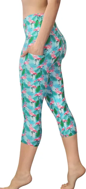 Comfy Yoga Women's Printed High Waisted Yoga Leggings | 2 Side Pockets | Soft Lightweight Workout Leggings