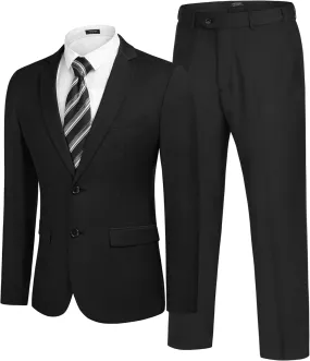 COOFANDY Men's 2 Piece Suits Classic Fit 2 Button Dress Suits Tuxedo Jacket Blazer for Wedding Business Dinner Prom