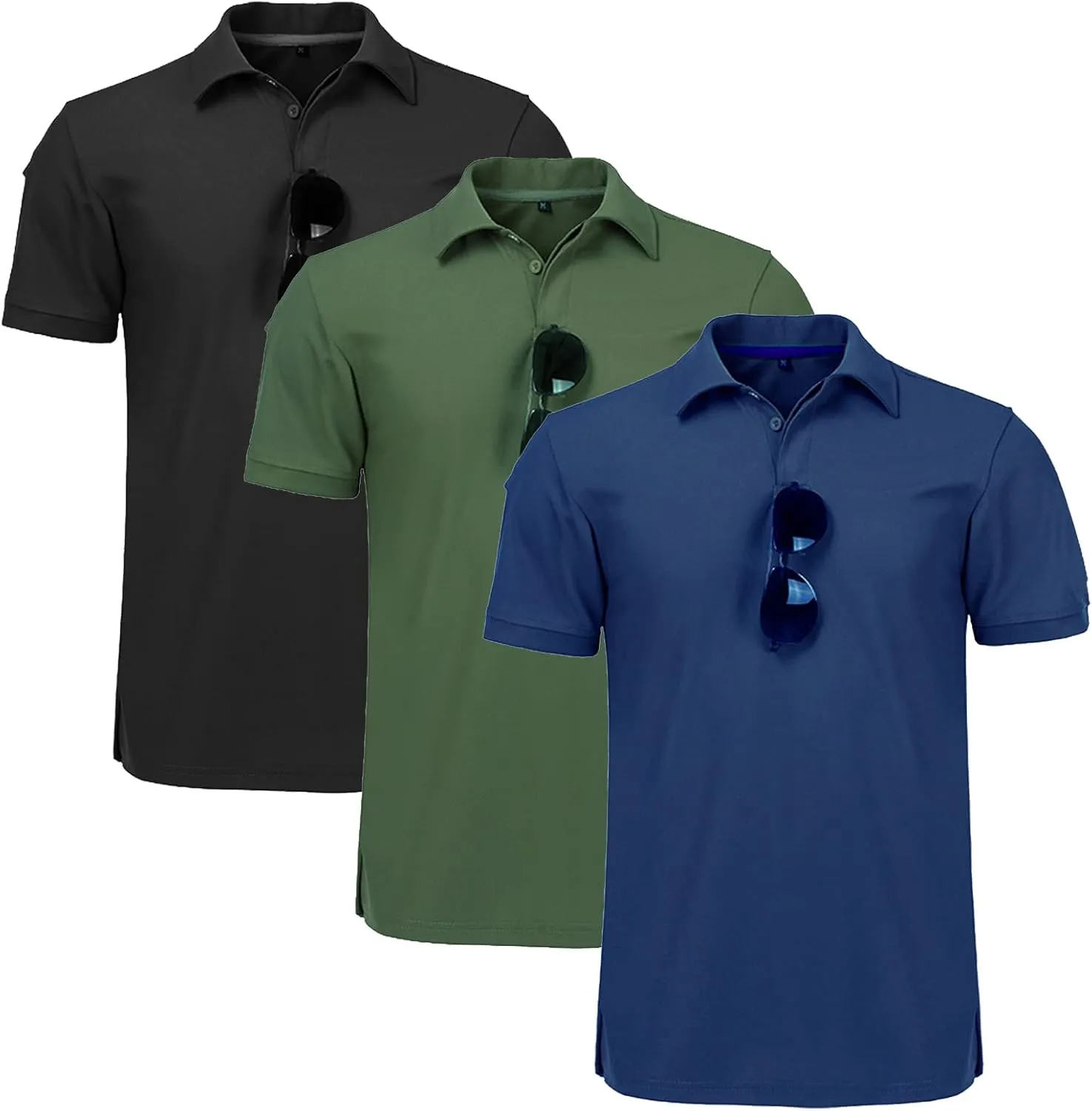 disi Mens Polo Shirts Quick-Dry Cool Short Sleeve Sports Casual Tennis Golf Shirt for Men