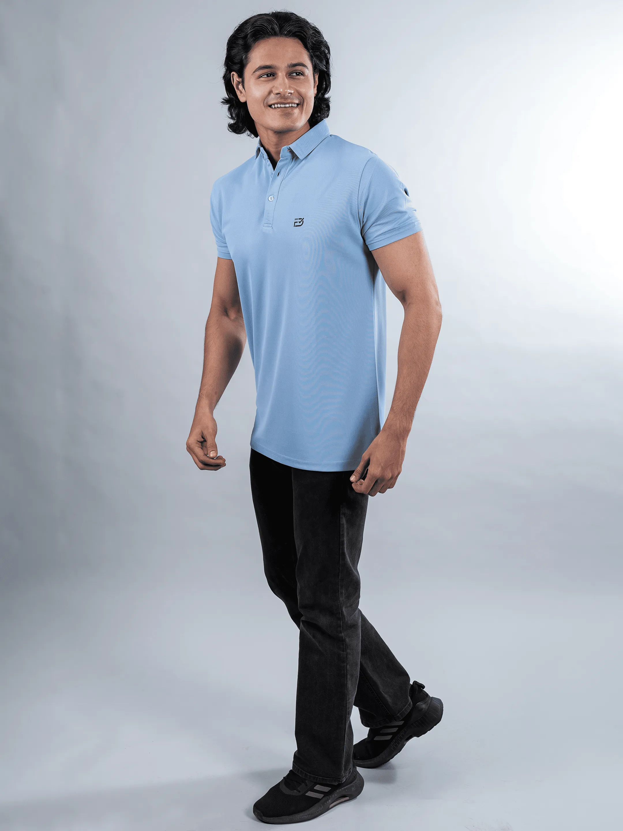 Elite Sky Matty Polo T-shirts | FabDone