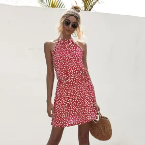 Floral Halter Strapless Mini Sundress