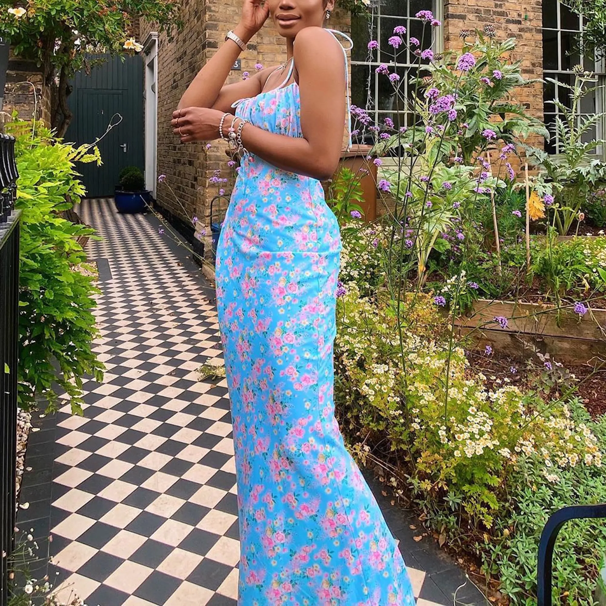 Floral Print Elegant Maxi Sundress