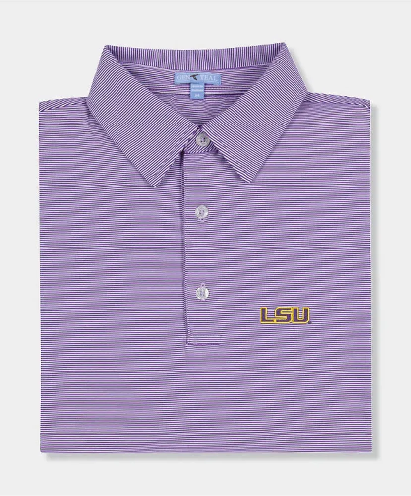 Genteal - LSU Pinstripe Performance Polo