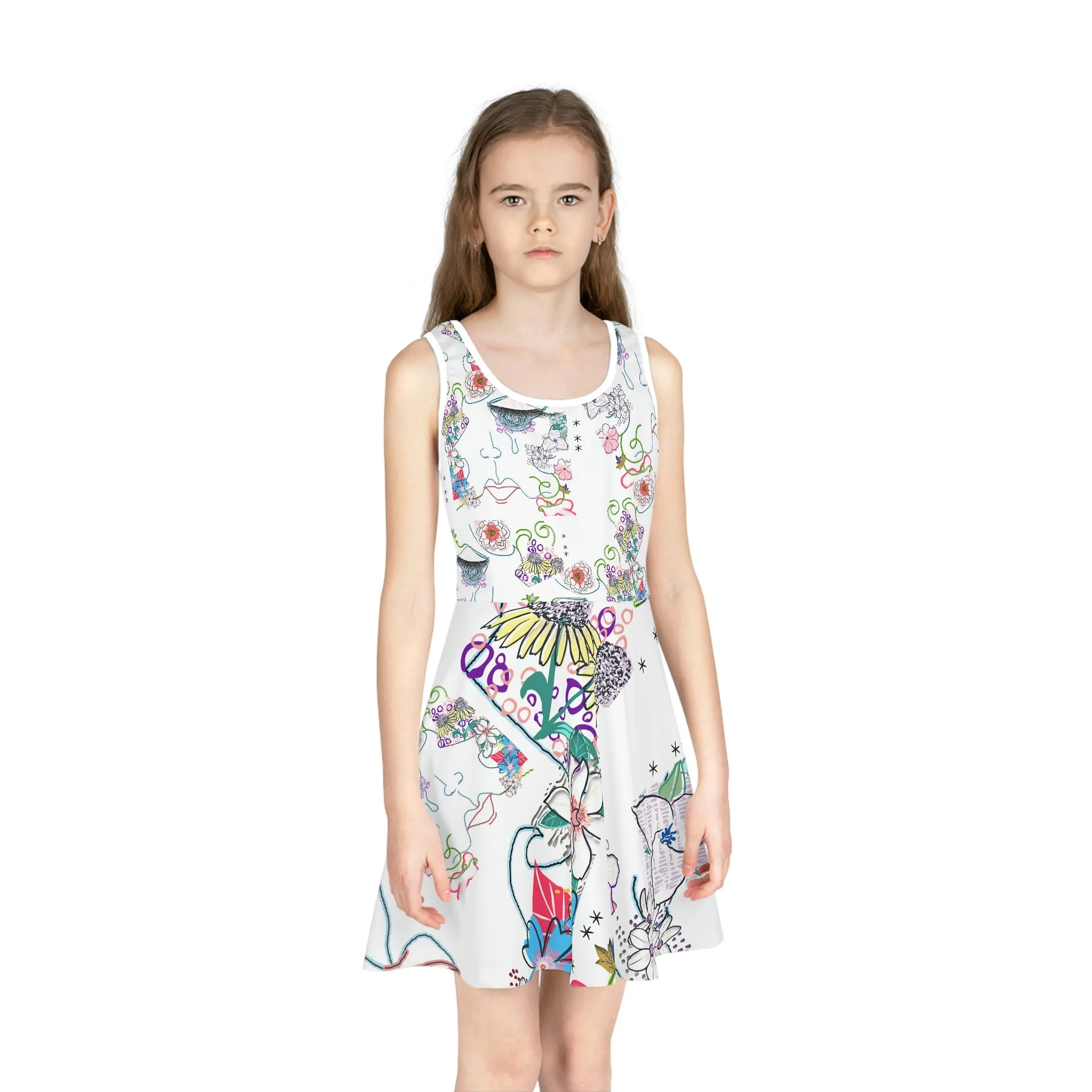 Girls' Sleeveless Sundress (AOP) FLORA