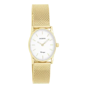 Gold coloured OOZOO watch with gold coloured metal mesh bracelet - C20258