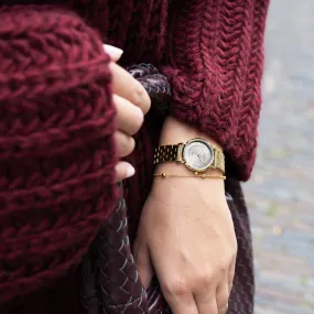 Gold coloured OOZOO watch with gold coloured stainless steel bracelet - C20377