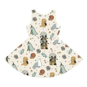 Halloween Dinos Girls' Sleeveless Sundress (AOP)