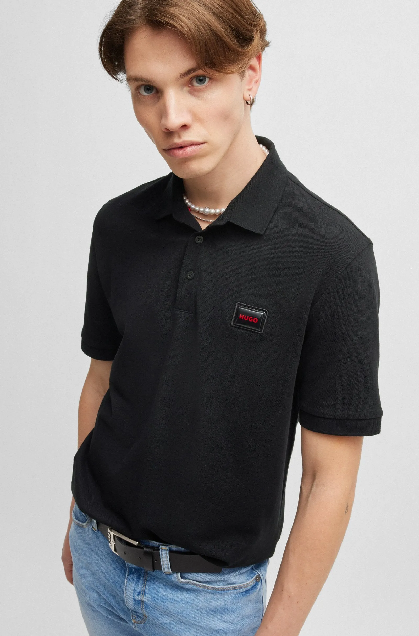 HUGO Dereso_Gel Polo Shirt 10266059 001 Black