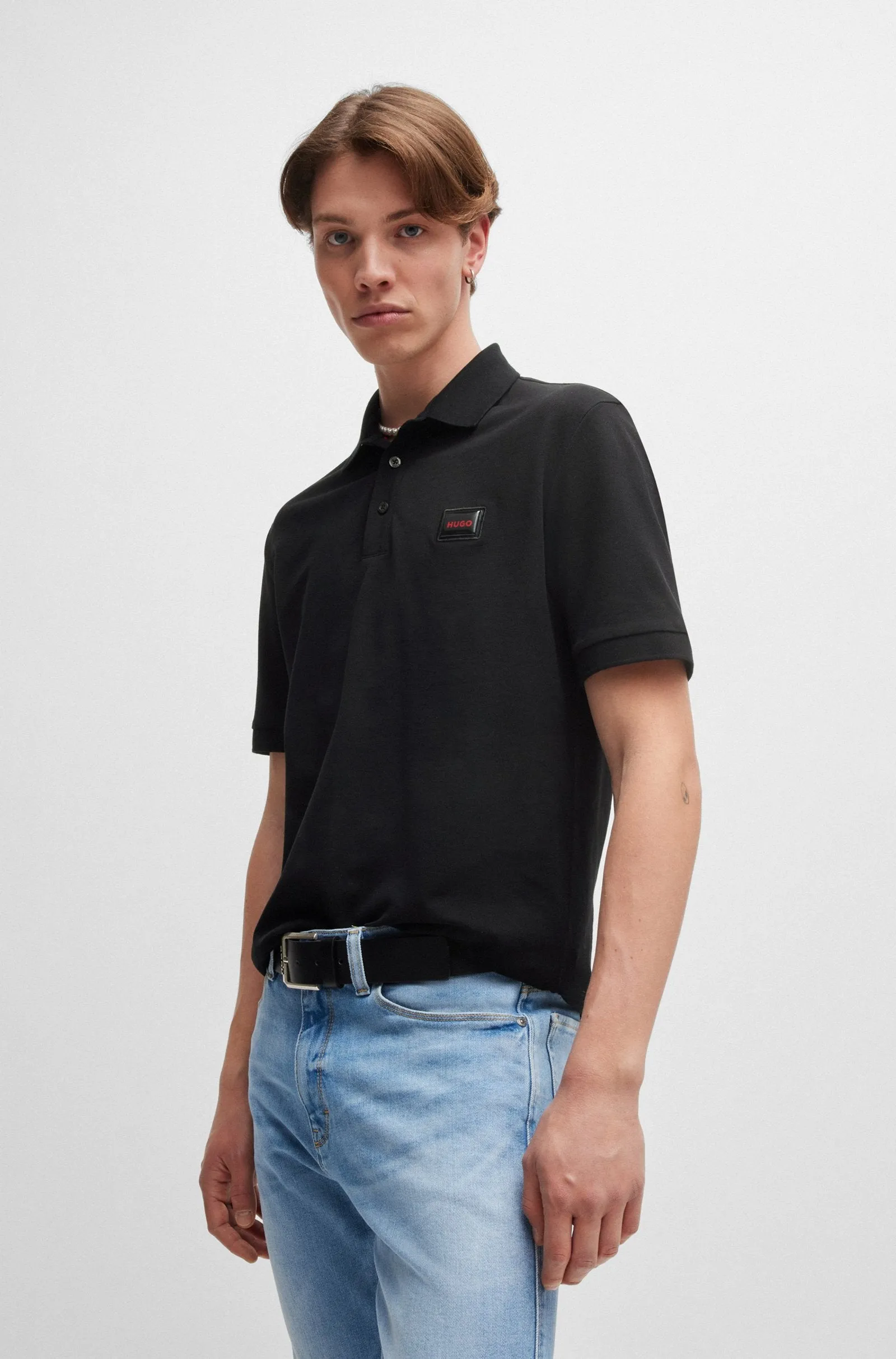 HUGO Dereso_Gel Polo Shirt 10266059 001 Black