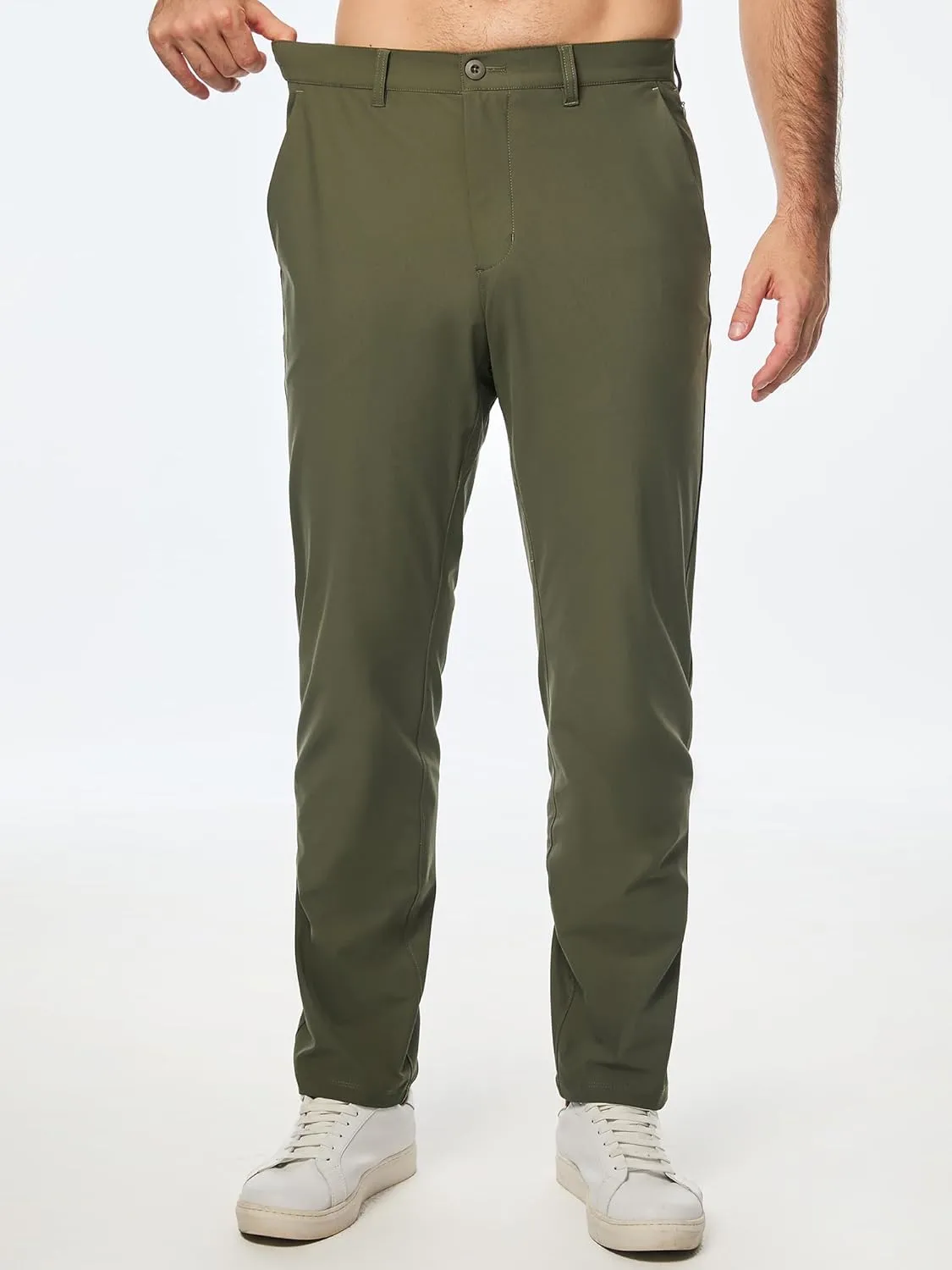 JMIERR Mens Chino Pants Casual Stretch Golf Pants Waist Tapered Trousers Lightweight Comfy Pants with Zipper Pockets