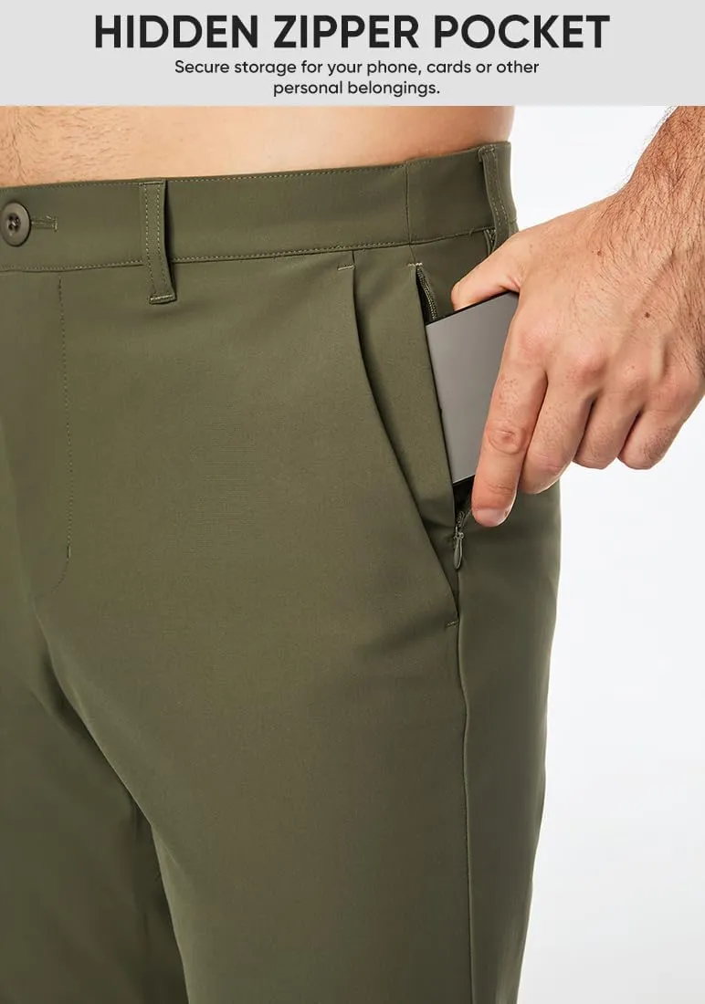 JMIERR Mens Chino Pants Casual Stretch Golf Pants Waist Tapered Trousers Lightweight Comfy Pants with Zipper Pockets
