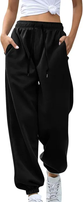 Jogger Sweatpants Women Baggy Drawstring High Waisted Yoga Joggers with Pockets Comfy Cinch Bottom Athletic Pants