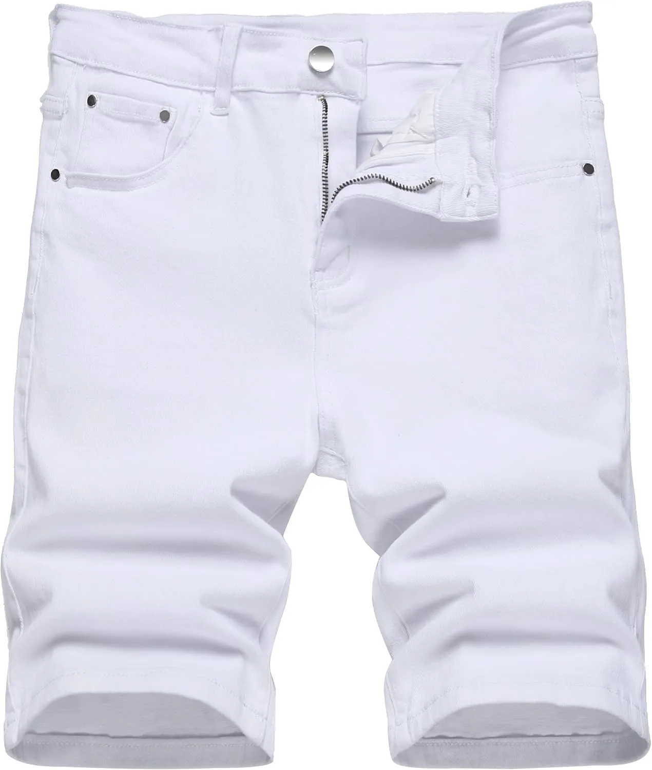 JUNBAOSS Men's Slim Fit Stretch Denim Shorts Ripped Skinny Jean Shorts for Men,Fashion Straight Comfort Flex Waist Short