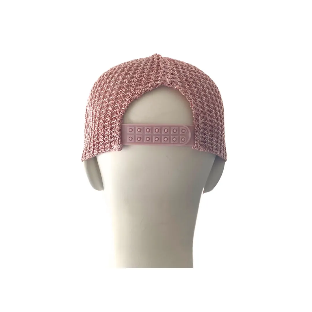 Knitted Mesh Baseball Cap Pink