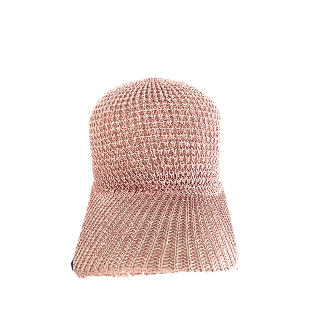 Knitted Mesh Baseball Cap Pink