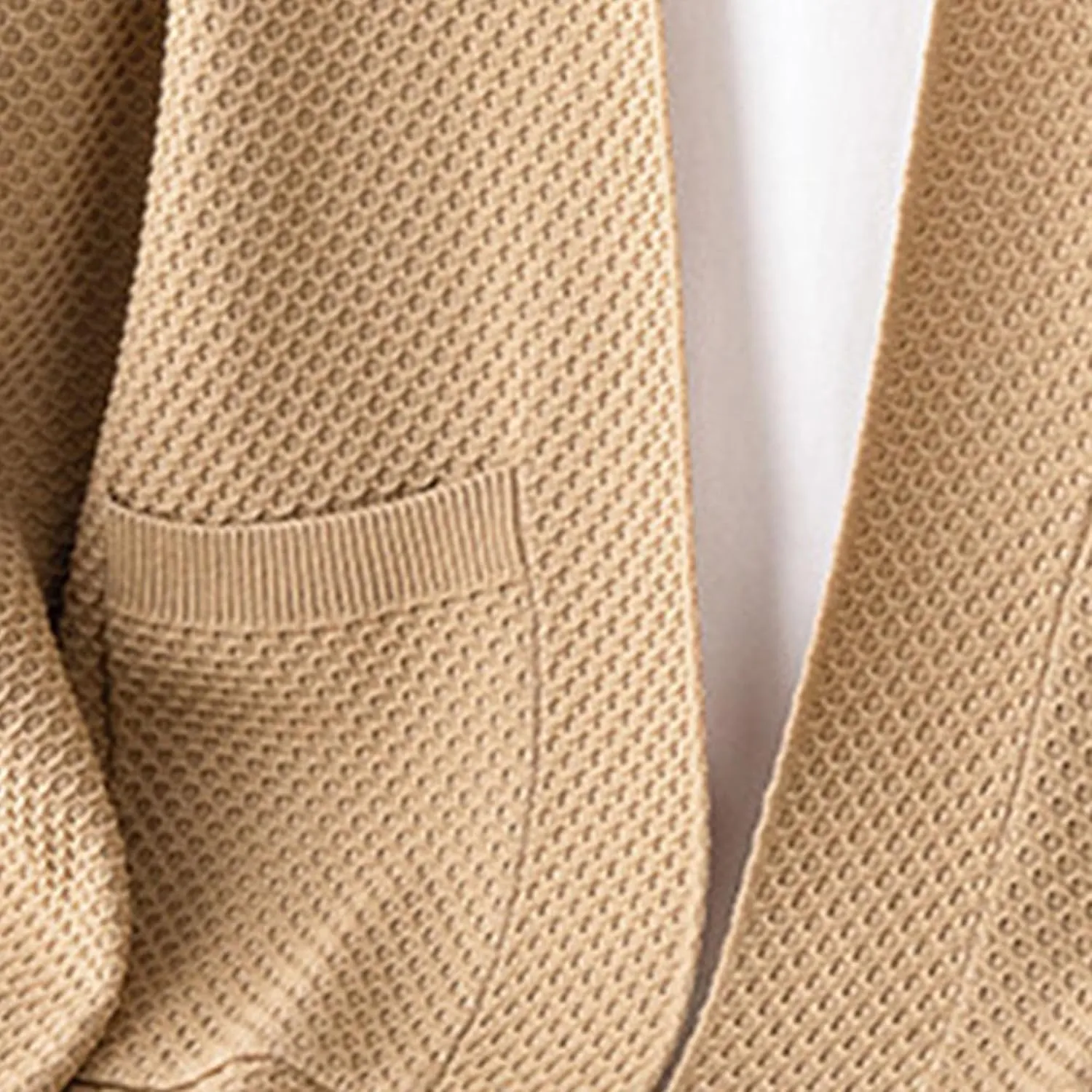 Men's V-Neck Stretchy Fleece Sweater Solid Color Casual Cardigan Coats Slim Soft Stylish Knitted Coats