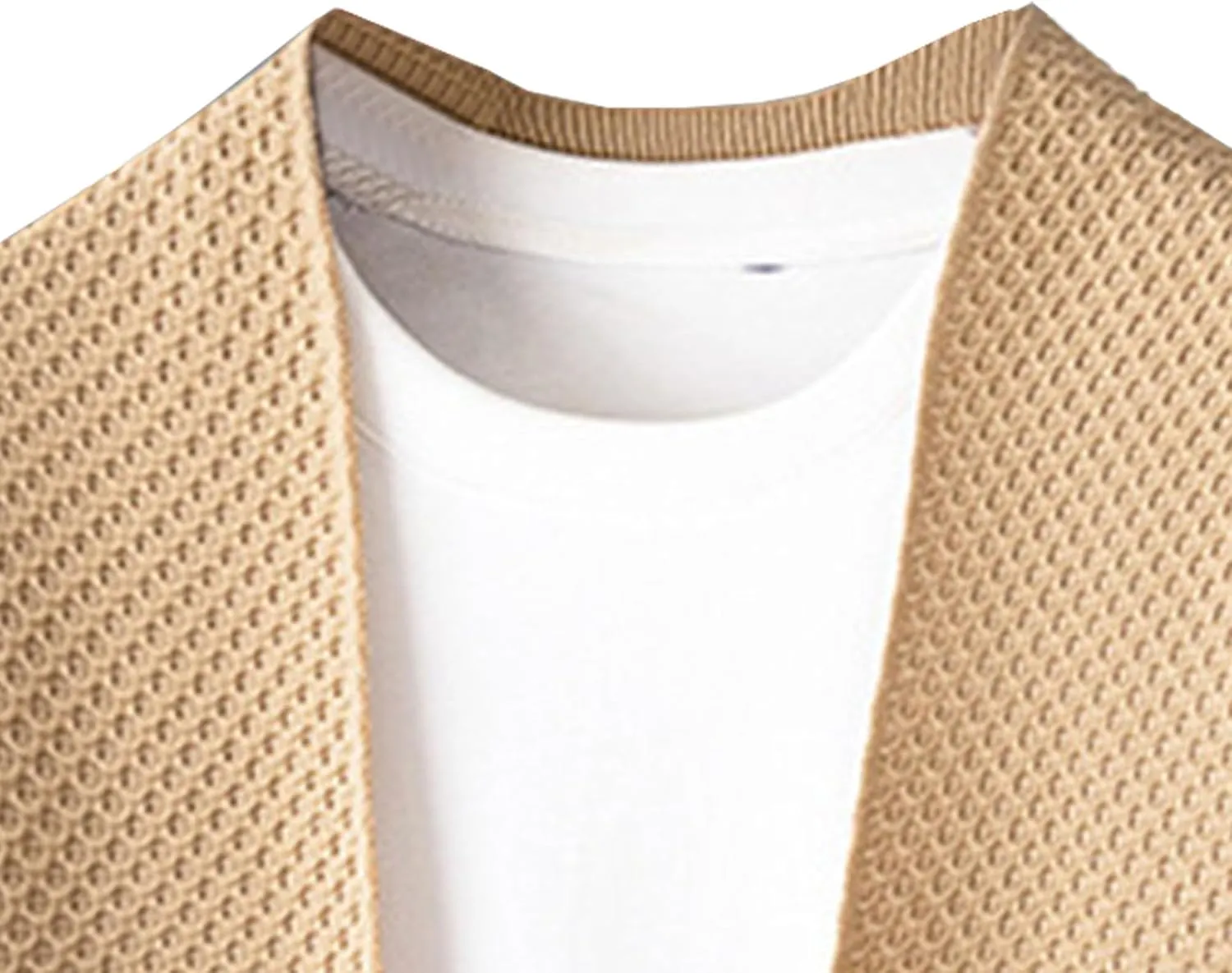 Men's V-Neck Stretchy Fleece Sweater Solid Color Casual Cardigan Coats Slim Soft Stylish Knitted Coats