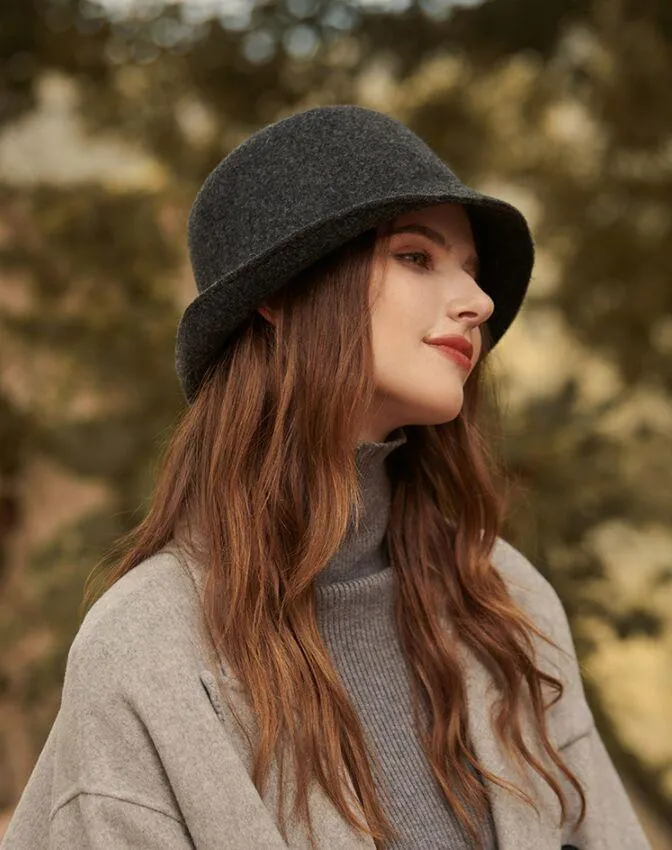 Minimalist Wool Cloche Hat