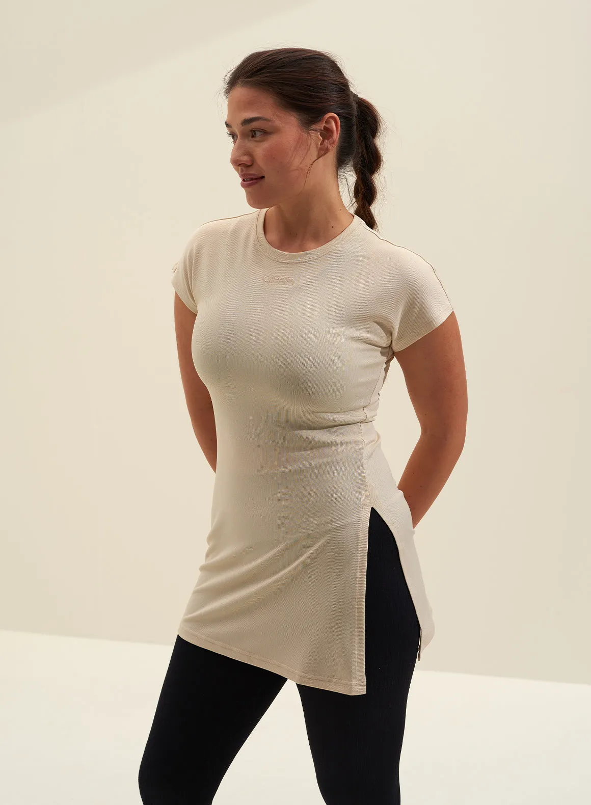 Oat White Airy Slit Top