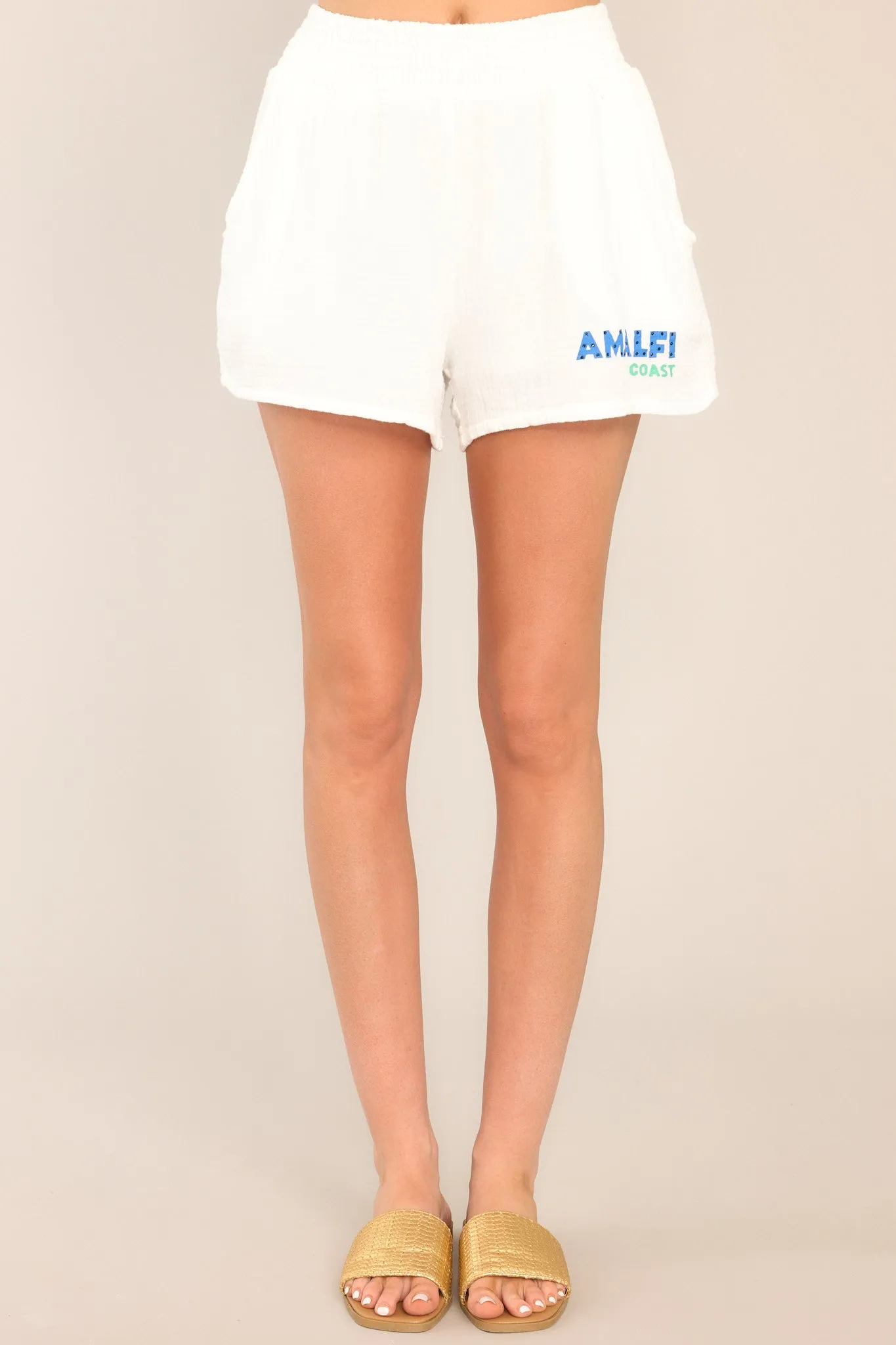 On The Coast White Gauze Shorts