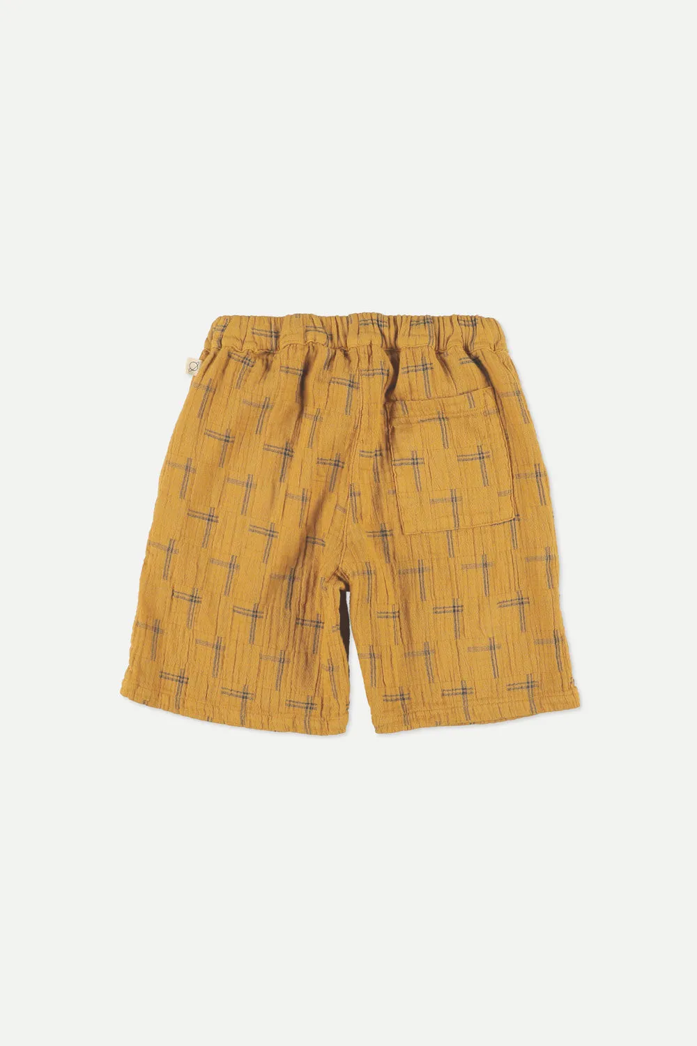 Organic plaid muslin bermuda shorts