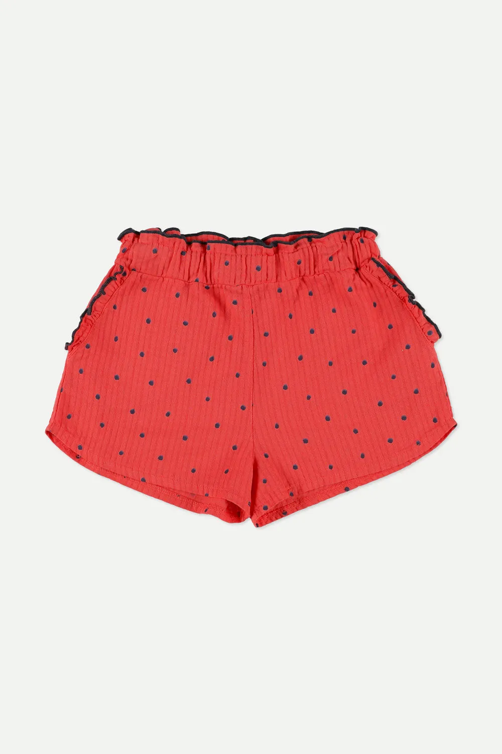 Polka-dot muslin shorts