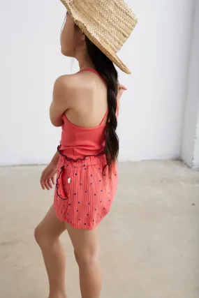 Polka-dot muslin shorts