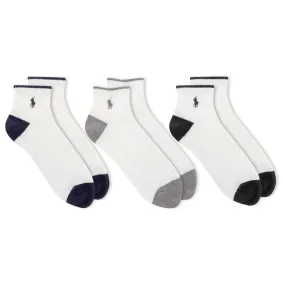 Polo Ralph Lauren Cushioned Quarter 3Pk W. Contrast Heel/Toe & Tipping