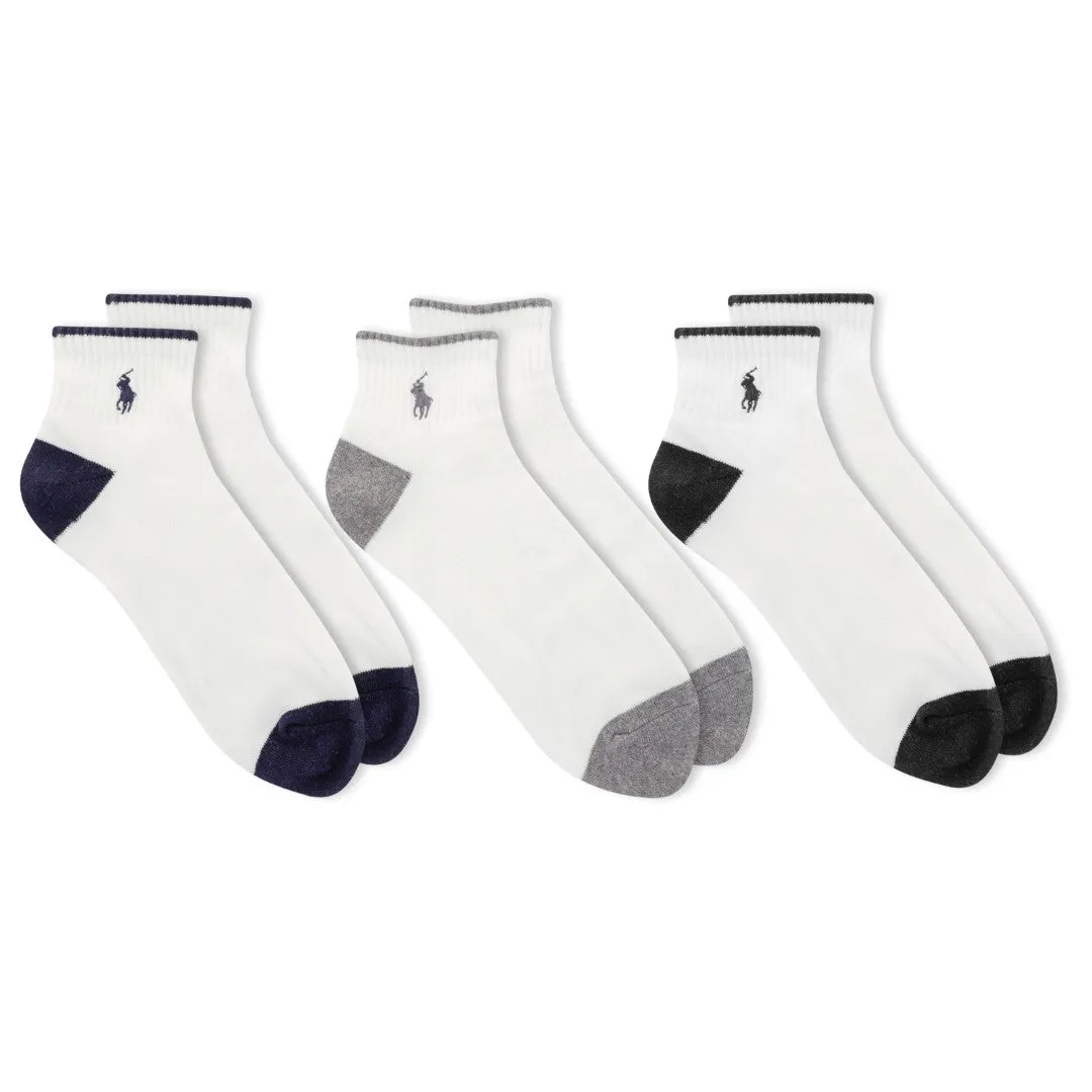 Polo Ralph Lauren Cushioned Quarter 3Pk W. Contrast Heel/Toe & Tipping