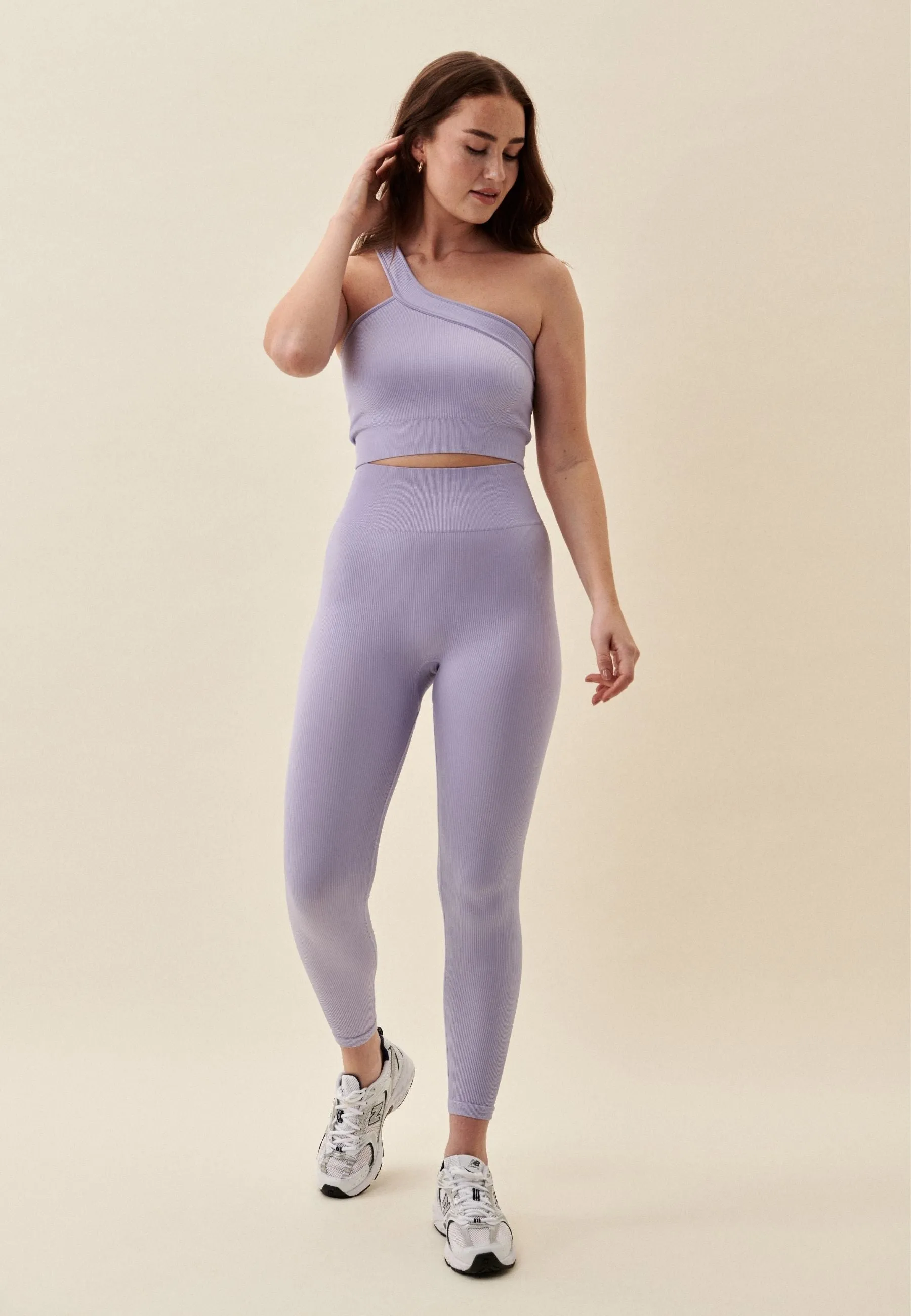 Ribbed Seamless Leggings - Lavender