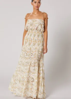 SELENE SHIRRED MAXI DRESS