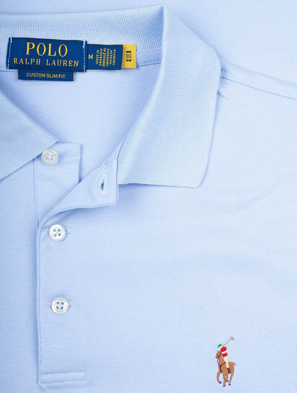 Slim Fit Pima Short Sleeve Polo Blue