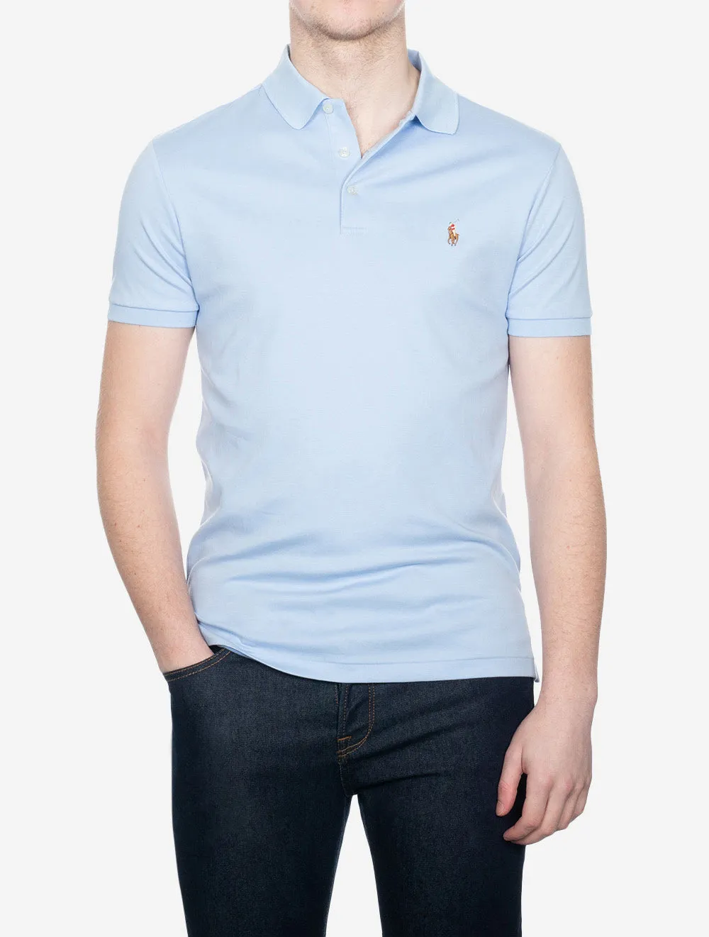 Slim Fit Pima Short Sleeve Polo Blue